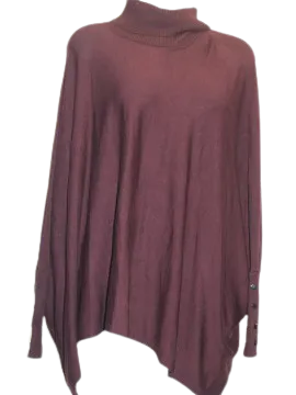 Alfani Women Button Sleeve Sweater in Wine Color 2XL