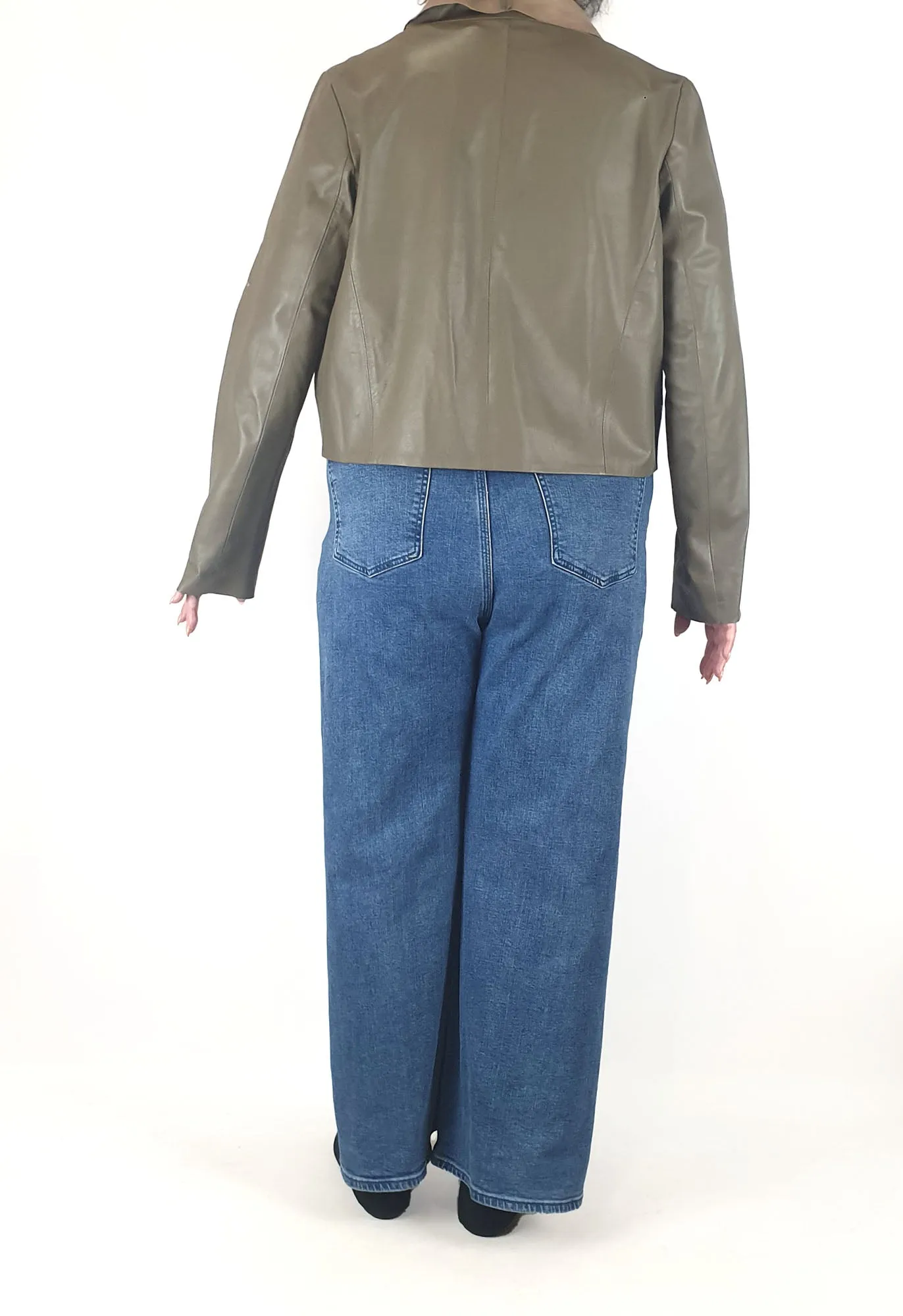 Elk brown leather jacket size XL